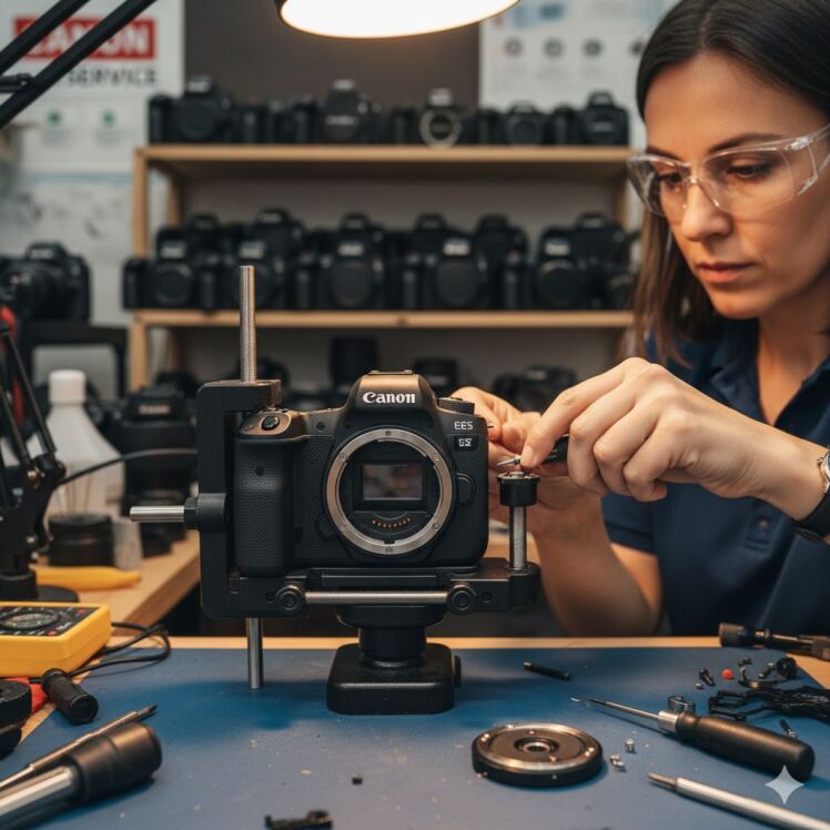 پیچ دوربین |تعمیر جای پیچ سهپایه در دوربینهای کانن DSLR و Mirrorless