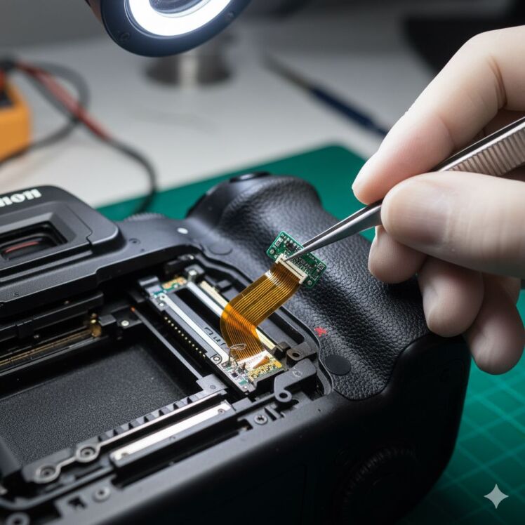 فلت داخلی باتری کانن | تعمیرات درب باتری و گریپ پس از ضربه یا سقوط