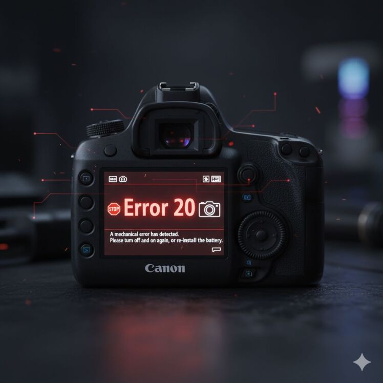 Error 20 در دوربین‌های DSLR کانن علت، تعمیر تخصصی