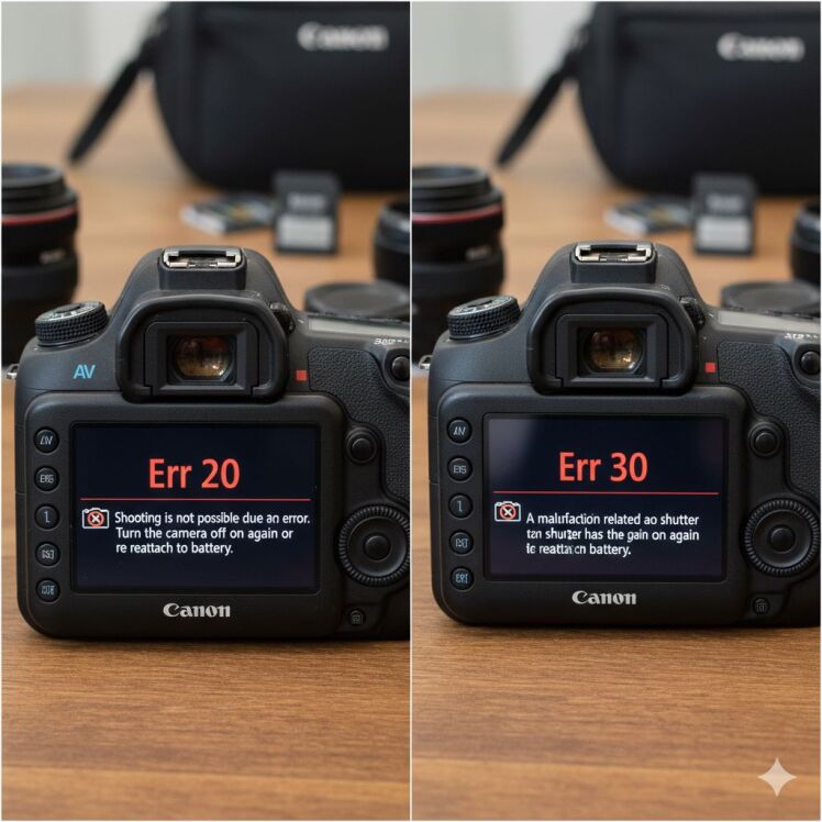 خرابی شاتر | چرا شاتر دوربین کانن خطا میدهد؟ بررسی ارور Err20 و Err30