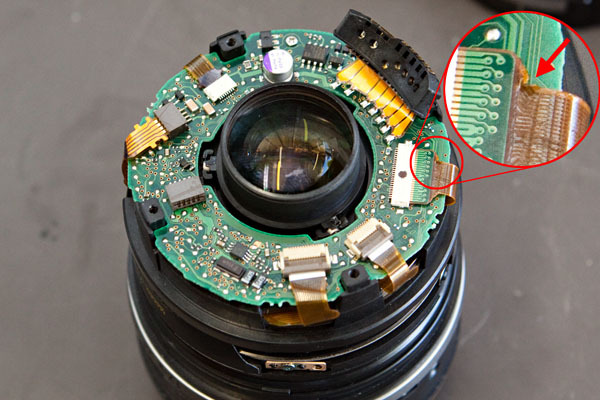 تعمیر فلت کابل دیافراگم در لنزهای Canon EF-S 18-135mm و 17-85mm